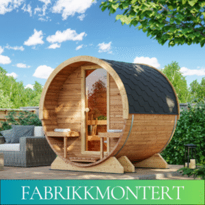 Kompakt badstutønne med terrasse - Norskbadstue