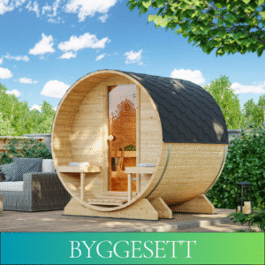 Kompakt badstutønne med terrasse - Norskbadstue