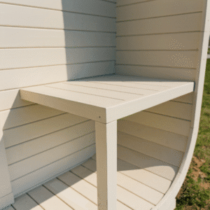 Ula L badstue med veranda – utendørs badstue i naturlig treverk, designet for 6 personer - Norskbadstue