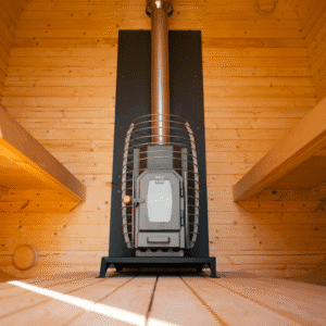 Ula L badstue med veranda – utendørs badstue i naturlig treverk, designet for 6 personer - Norskbadstue